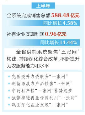 上半年 山西省供銷系統完成銷售總額588.48億元